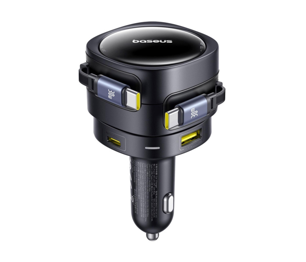 Baseus Ładowarka samochodowa 90W 2 x kabel USB-C + USB-A + USB-C - 1502064 - zdjęcie 3